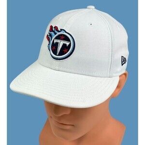 Tennessee Titans Hat  NEW ERA 59FIFTY 7 3/8" Fitted  NFL White Cap Flame Emblem